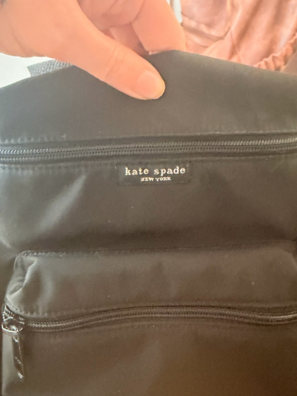 kate spade Black Nylon Backpack with Front Zip Pocket - Picture 3 of 7